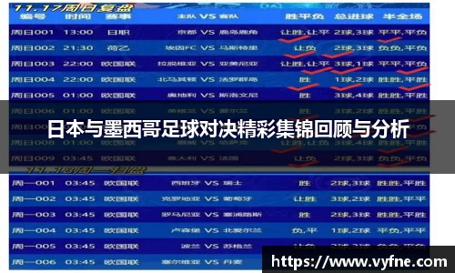 日本与墨西哥足球对决精彩集锦回顾与分析